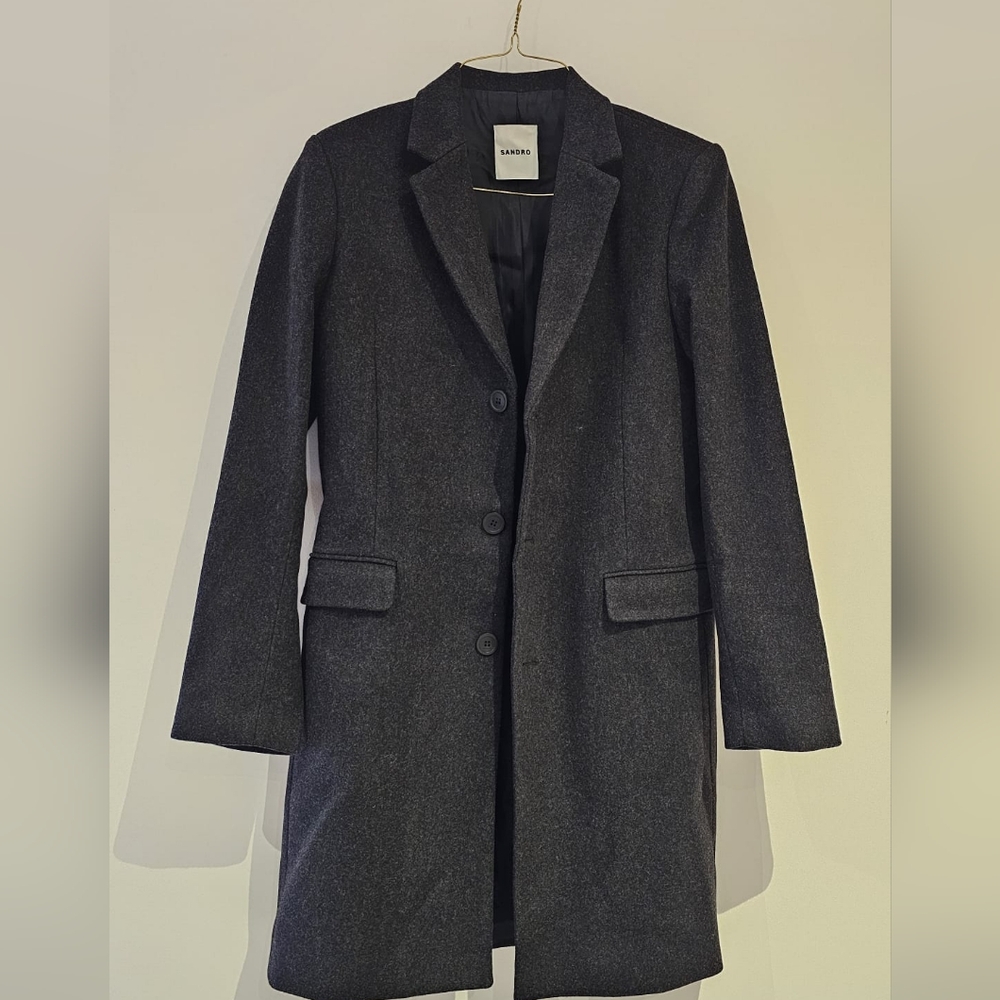 Sandro Broadcloth Wool Coat